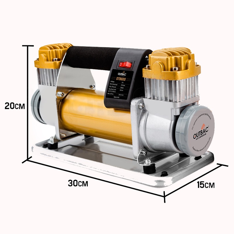OUTBAC 12v Air Compressor 4x4 Car Tyre 4wd Deflator Inflator 200L/min