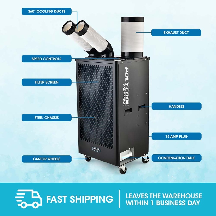 Buy POLYCOOL 4.5kW Portable Industrial Spot Cooler, with Twin Cooling ...