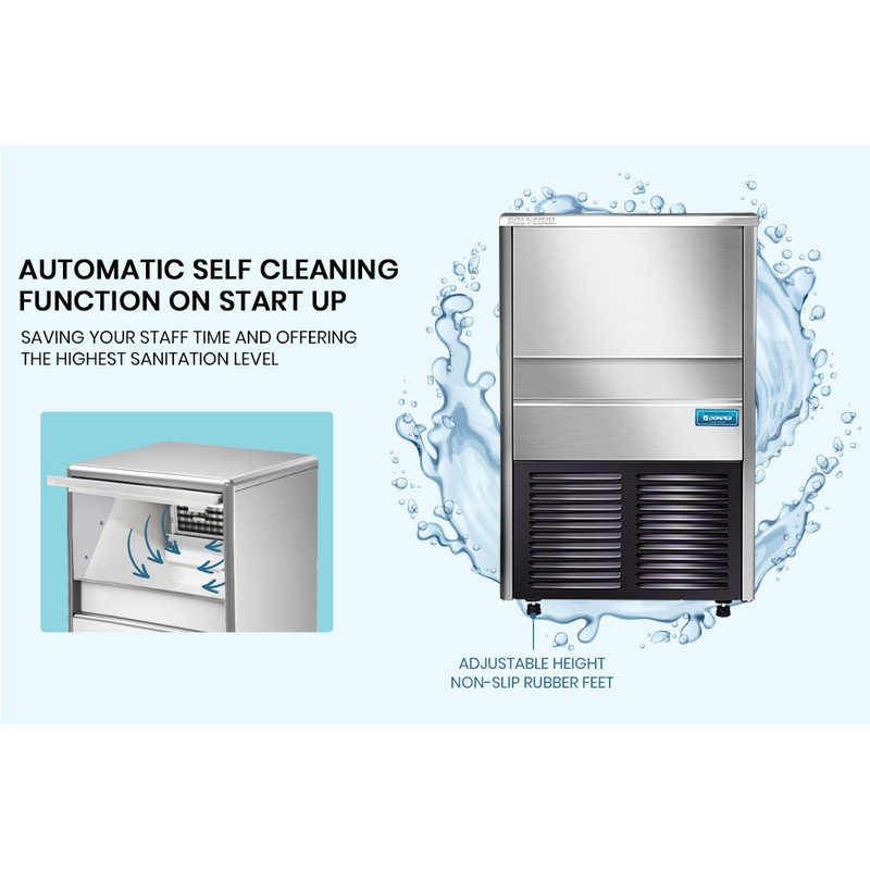 POLYCOOL Ice Maker Machine Cube Commercial Automatic Stainless Steel