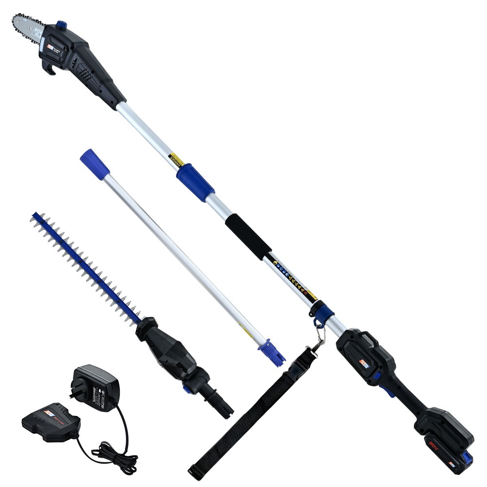 POWERBLADE 20V Cordless Pole Saw & Hedge Trimmer Combo 8" Chainsaw Pruner