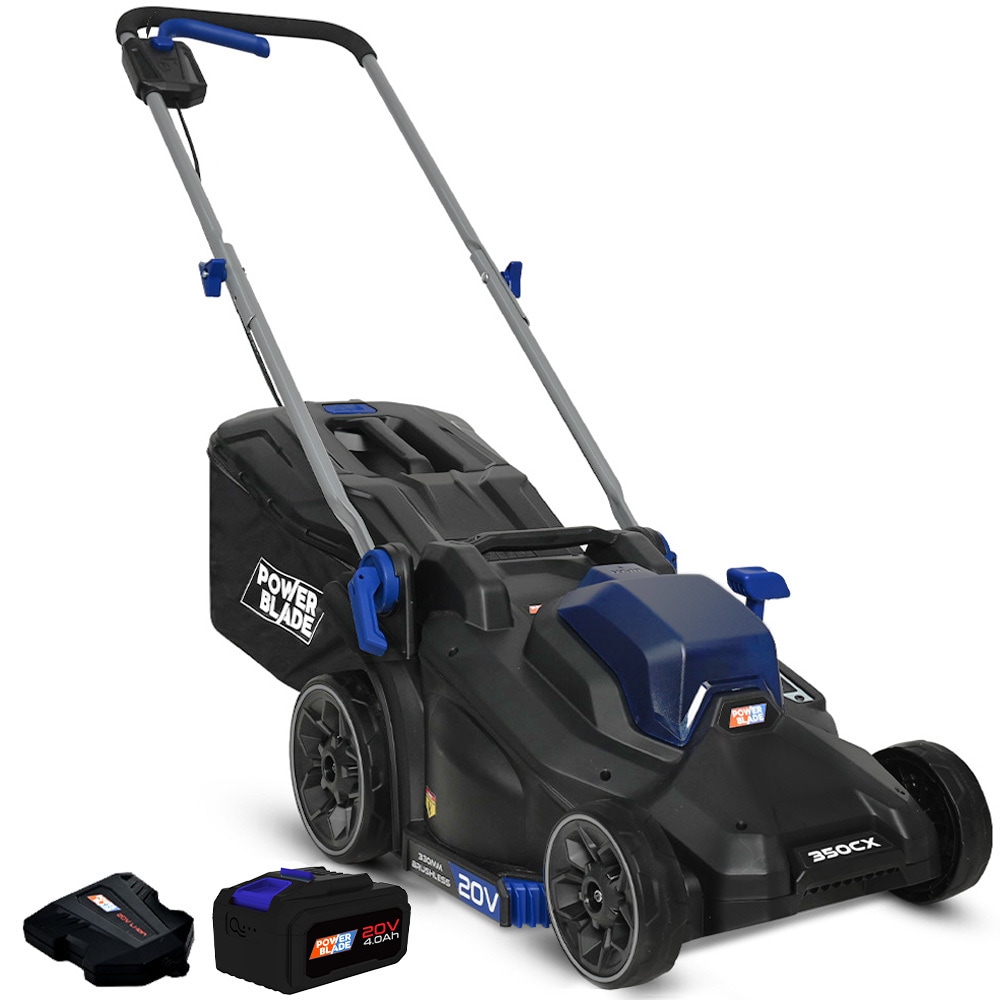 POWERBLADE 350CX 20V 13" Cordless Lawn Mower Kit Fast Charger 4Ah Battery 5