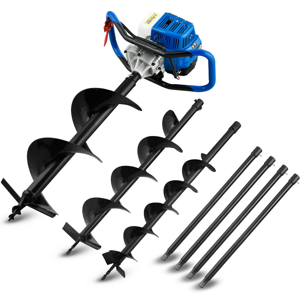 POWERBLADE PD950 52cc 2 Stroke Petrol Post Hole Digger w/ 3 Auger bits