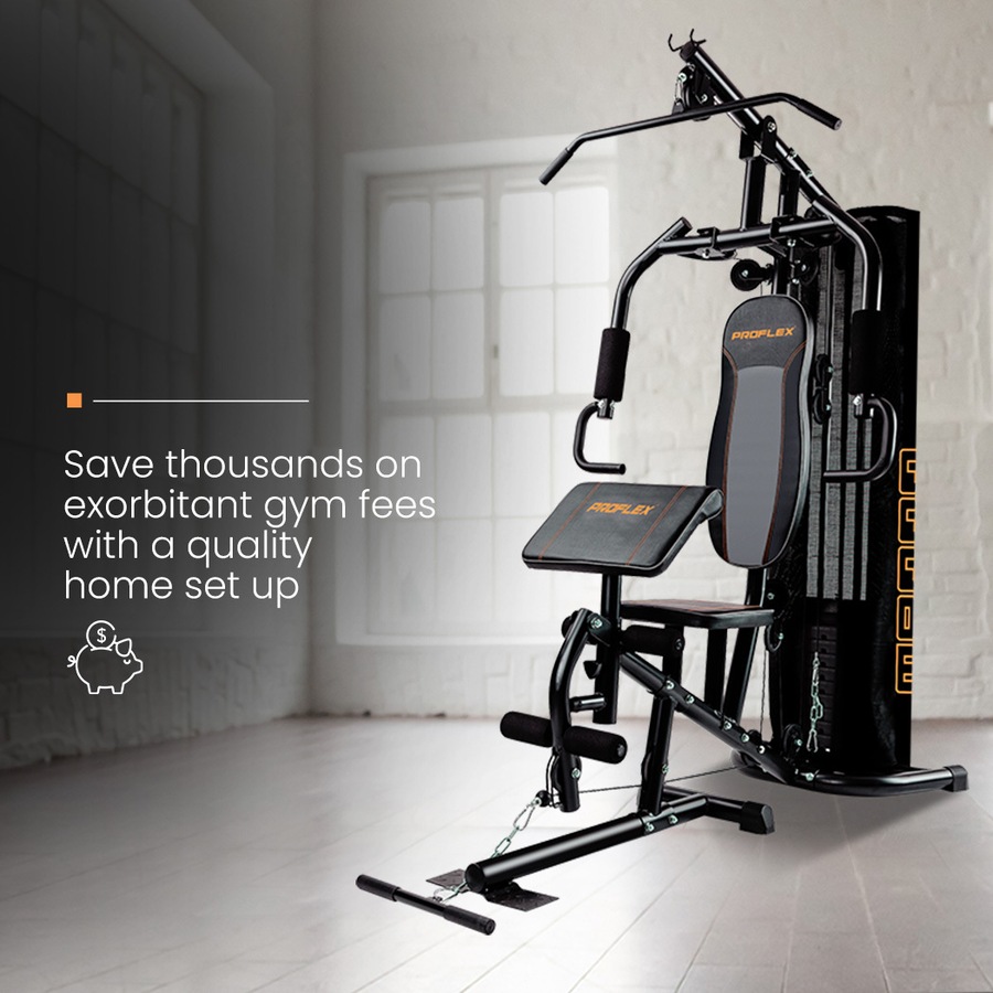 PROFLEX Multi-Station Home Gym Set with 98lbs Weight Plates- M8000