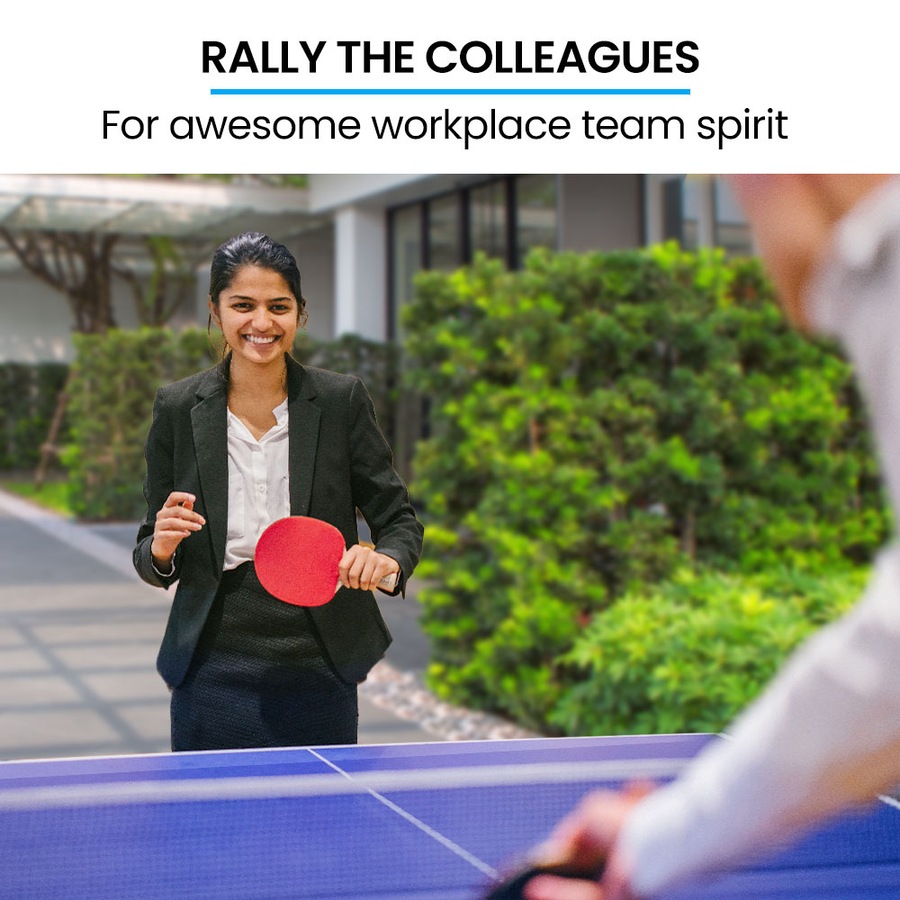 Proflex Premium Outdoor Table Tennis Table, with 4 Player Ping Pong Paddle and Pingpong Ball Pack