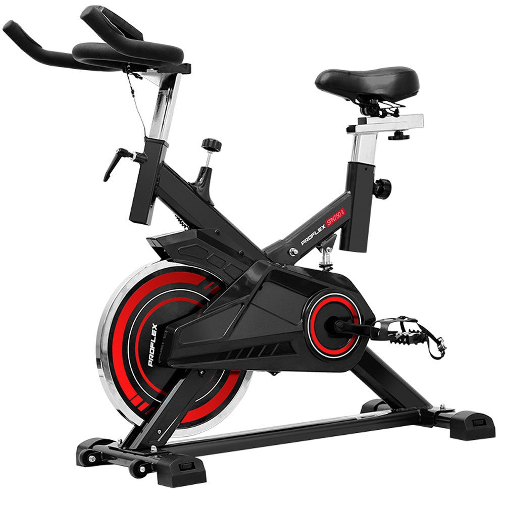PROFLEX Spin Bike Commercial Flywheel Exercise Home Workout Gym - Red
