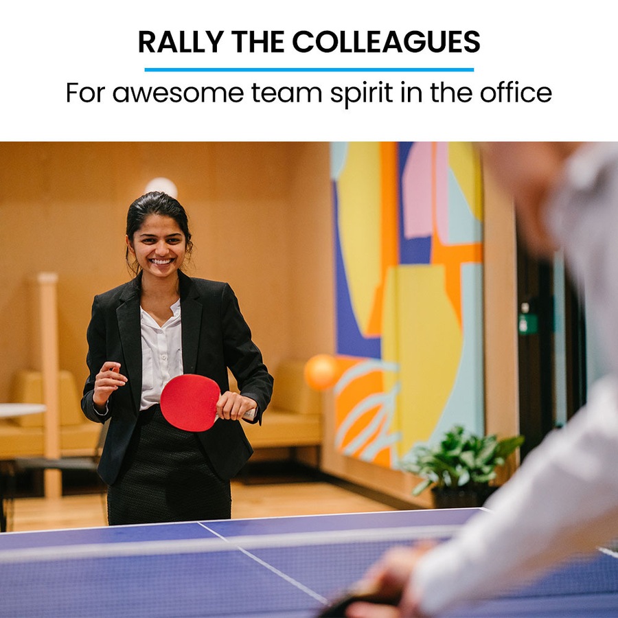 Proflex Table Tennis Table, with 4 Player Ping Pong Paddle and Pingpong Ball Pack