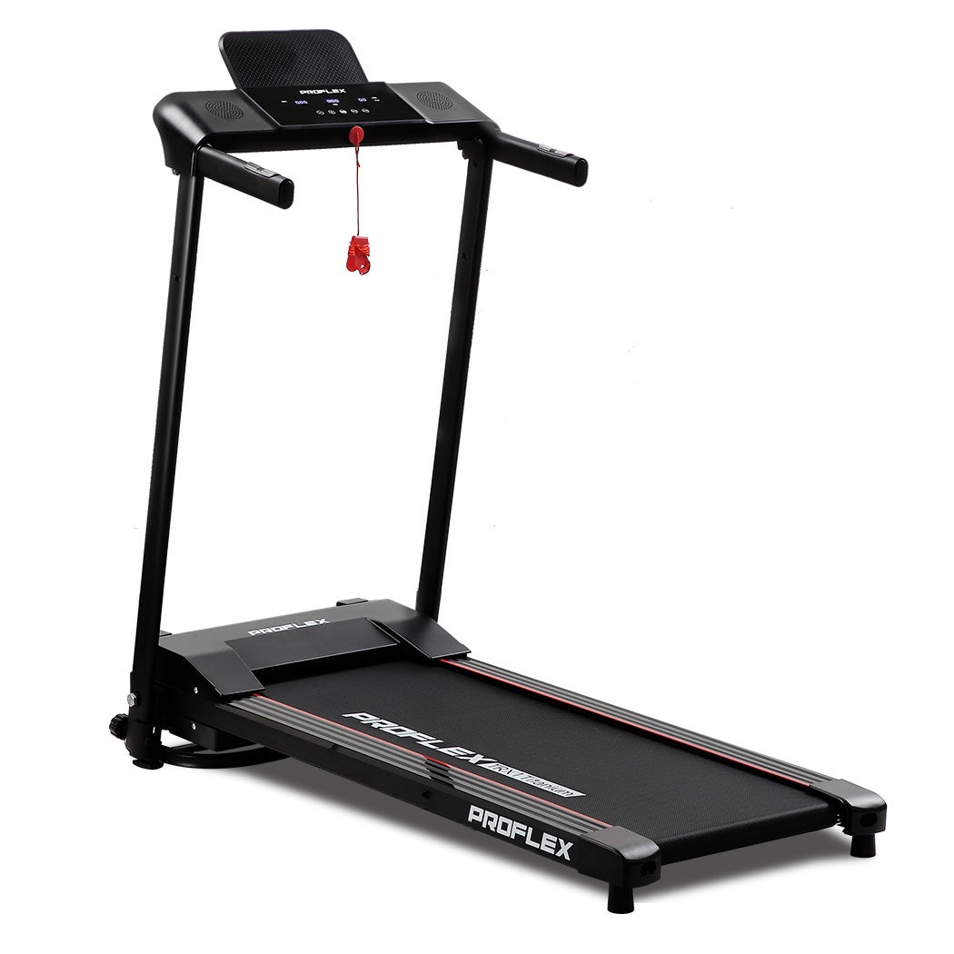 PROFLEX Electric Treadmill Folding Small Compact Walking Running Machine Home Gym, Bluetooth Speaker