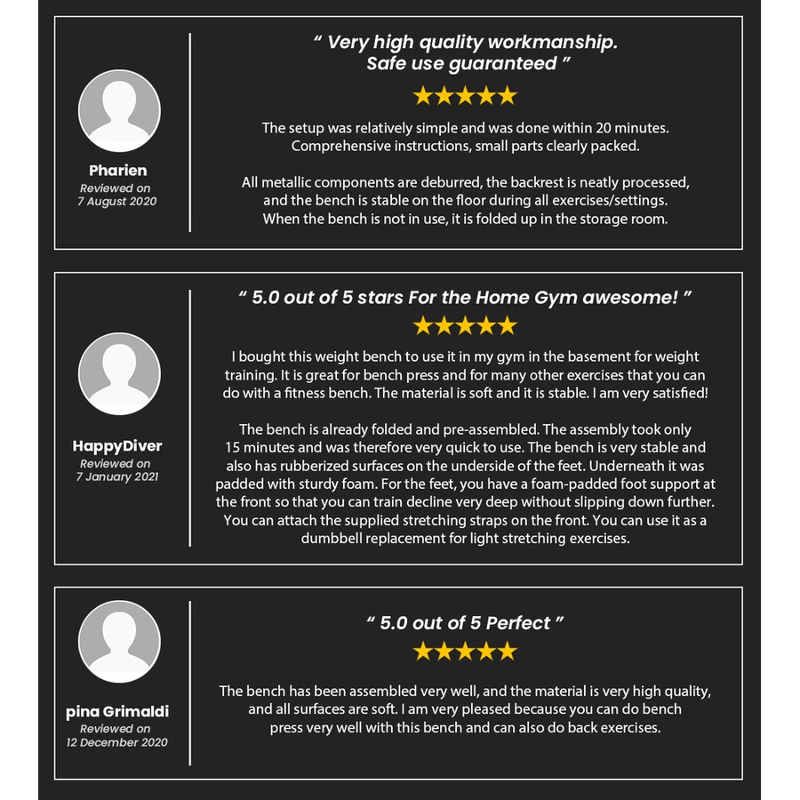 PROFLEX Weight Bench Adjustable Workout Bench Press Home Gym Exercise Equipment