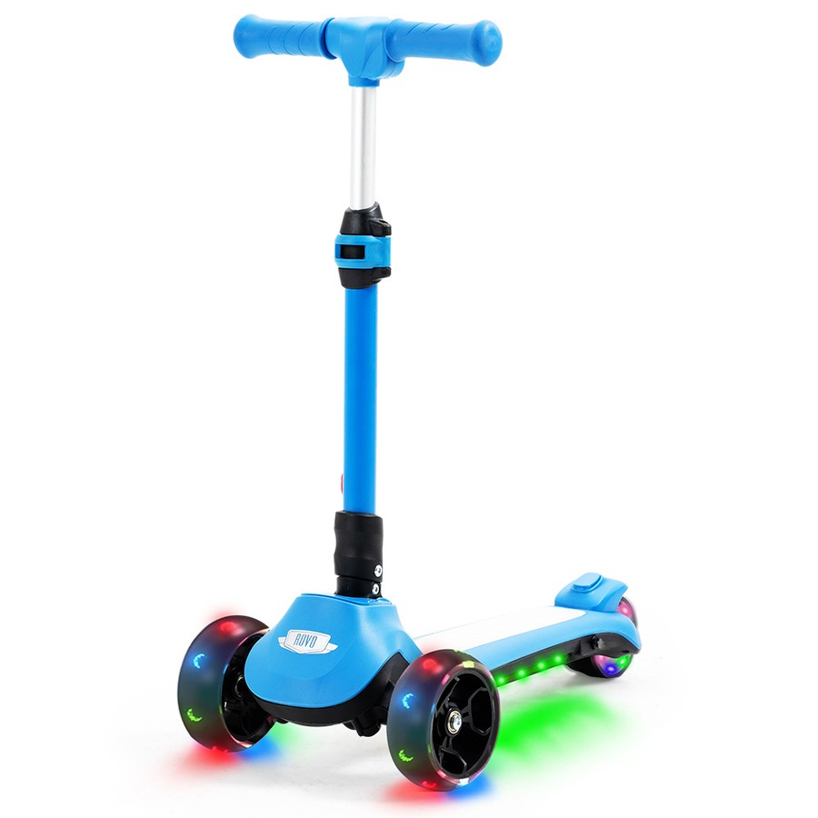 Rovo Kids 3-Wheel Electric Scooter Ages 3-8, Adjustable Height, AU Compliant, Lithium Battery, Blue
