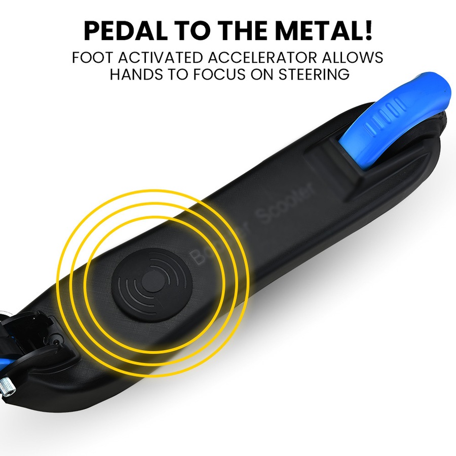 ROVO KIDS Folding Electric Scooter Children Commuter Ride On Escooter Bike for Ages 5-11, Blue