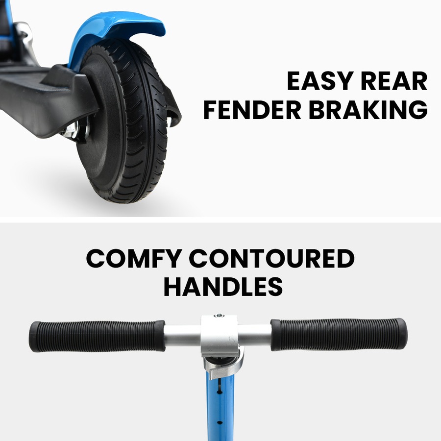 ROVO KIDS Folding Electric Scooter Children Commuter Ride On Escooter Bike for Ages 5-11, Blue