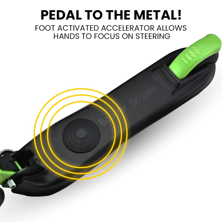 ROVO KIDS Electric Scooter, Ages 5-11, Adjustable Height, Folding, Lithium Battery, Green