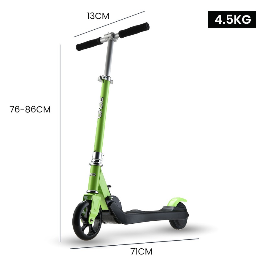 ROVO KIDS Electric Scooter, Ages 5-11, Adjustable Height, Folding, Lithium Battery, Green
