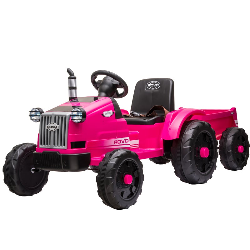 Buy ROVO KIDS Ride On Tractor Toy Electric Car Battery Kids Girls Pink ...