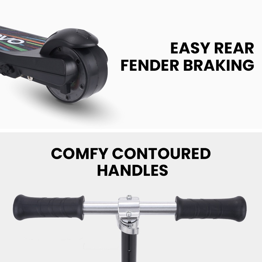 Rovo Kids WhizKid Electric Scooter Ages 5-11, Adjustable Height, AU Compliant, Lithium Battery, Brushless Motor, Black