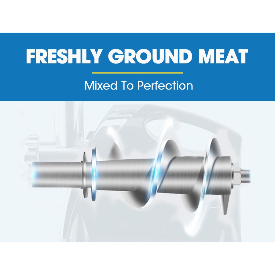 EUROCHEF Electric Meat Grinder, Stainless Steel Mincer Sausage Filler Kibbe Maker, Silver