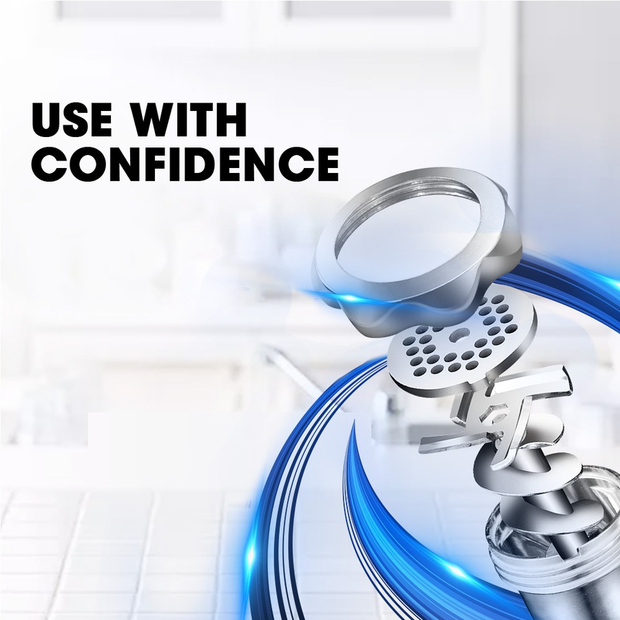 EUROCHEF Electric Meat Grinder, Stainless Steel Mincer Sausage Filler Kibbe Maker, Silver