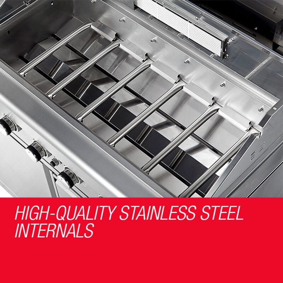 EuroGrille 8 Burner Outdoor BBQ Grill Commercial Barbecue Griller Gas Stainless Steel