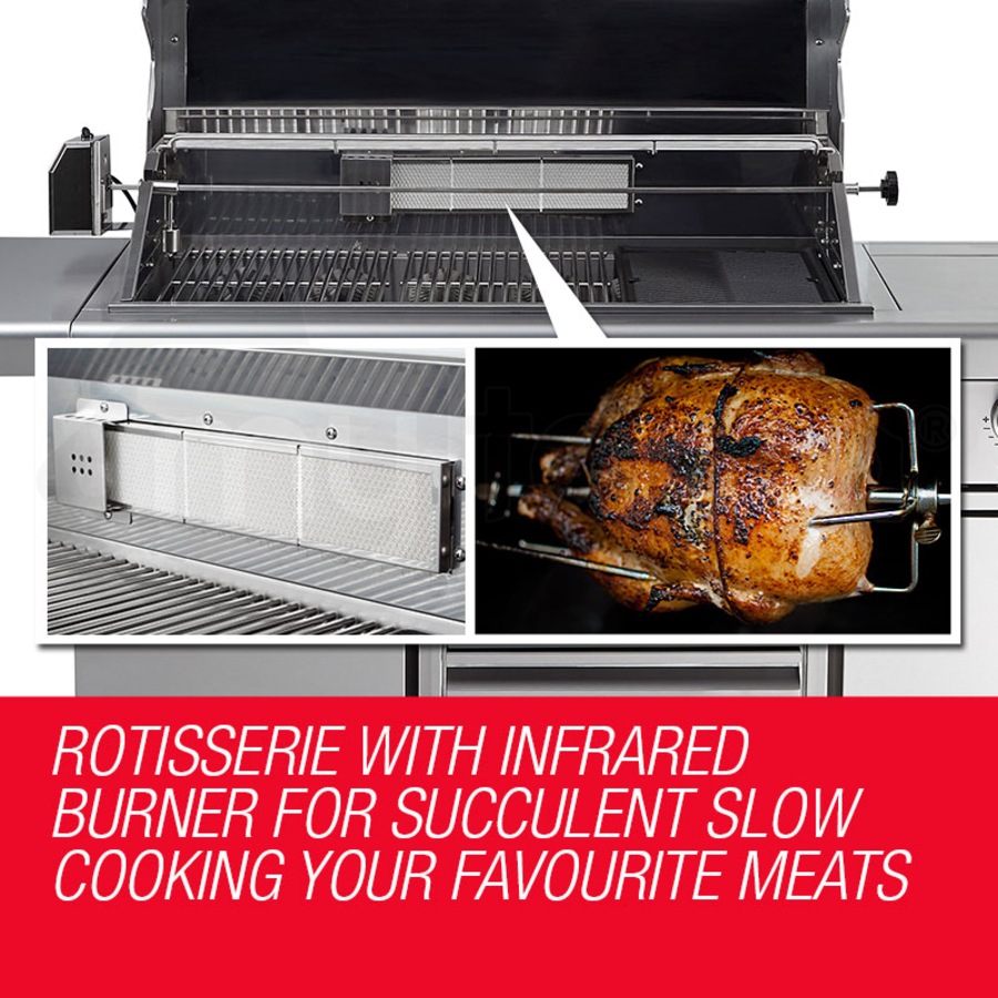 EuroGrille 8 Burner Outdoor BBQ Grill Commercial Barbecue Griller Gas Stainless Steel