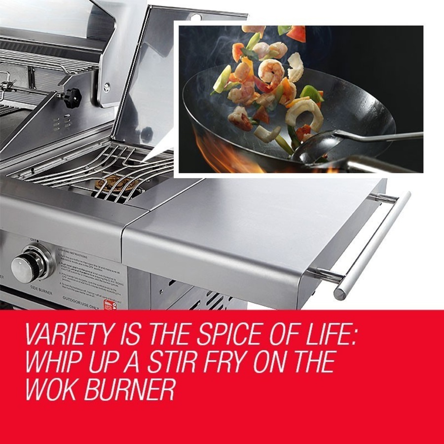 EuroGrille 8 Burner Outdoor BBQ Grill Commercial Barbecue Griller Gas Stainless Steel