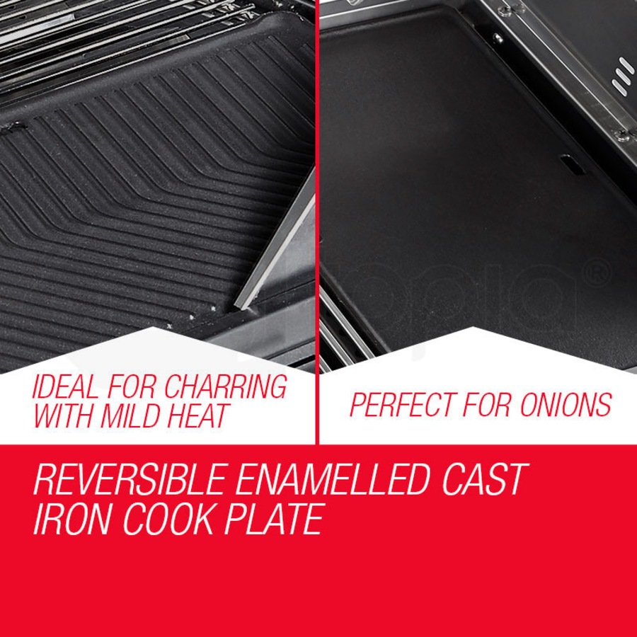 EuroGrille 8 Burner Outdoor BBQ Grill Commercial Barbecue Griller Gas Stainless Steel