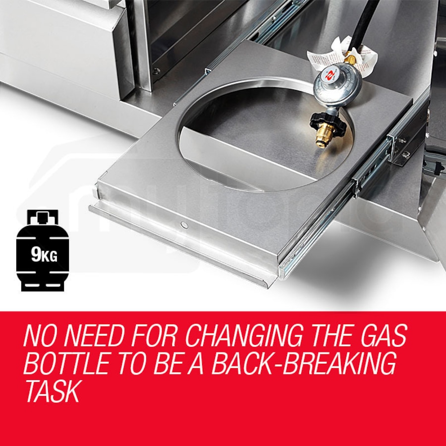 EuroGrille 8 Burner Outdoor BBQ Grill Commercial Barbecue Griller Gas Stainless Steel