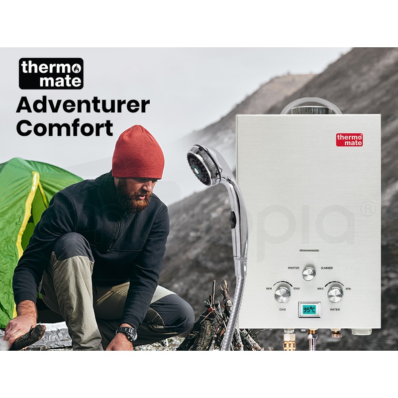 Buy Thermomate Outdoor Water Heater Gas Camping Portable Tankless Hot  Shower - MyDeal