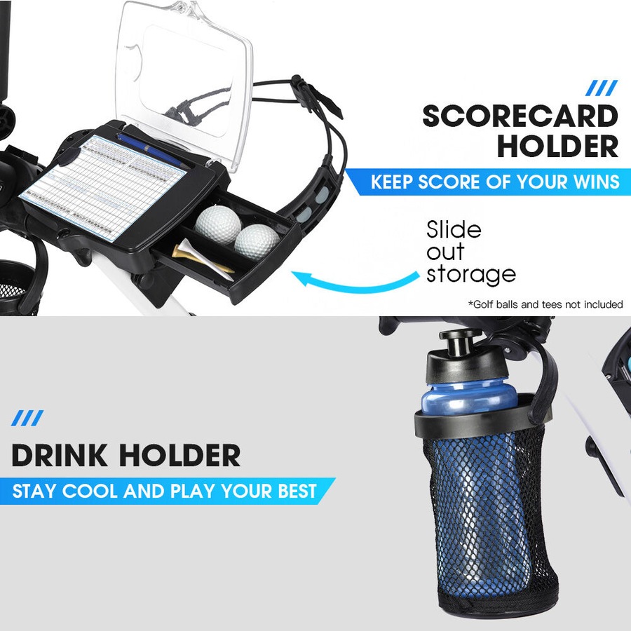 THOMSON E5000 Pro Lithium Golf Buggy, 36 Hole, Only 12kg, Easy Fold, Electric Motorised Buggy Trolley Cart w/ Seat, Black