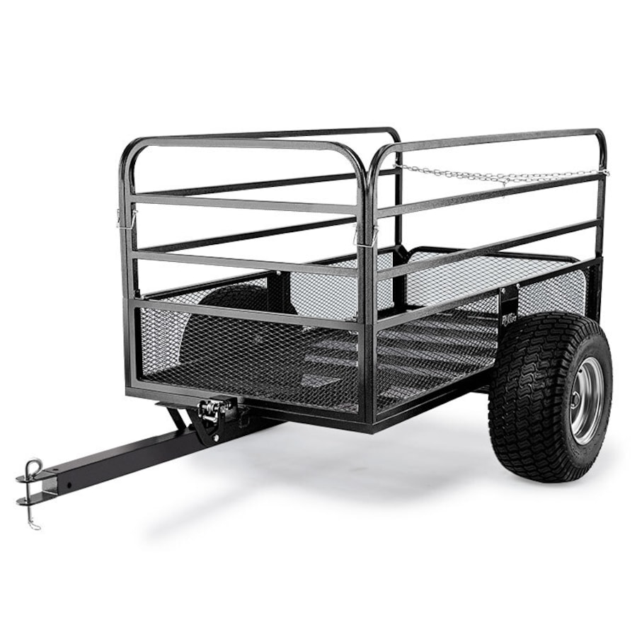 PLANTCRAFT 560kg Capacity Steel Dump Cart Towed Mesh ATV Trailer, for Ride on Mower