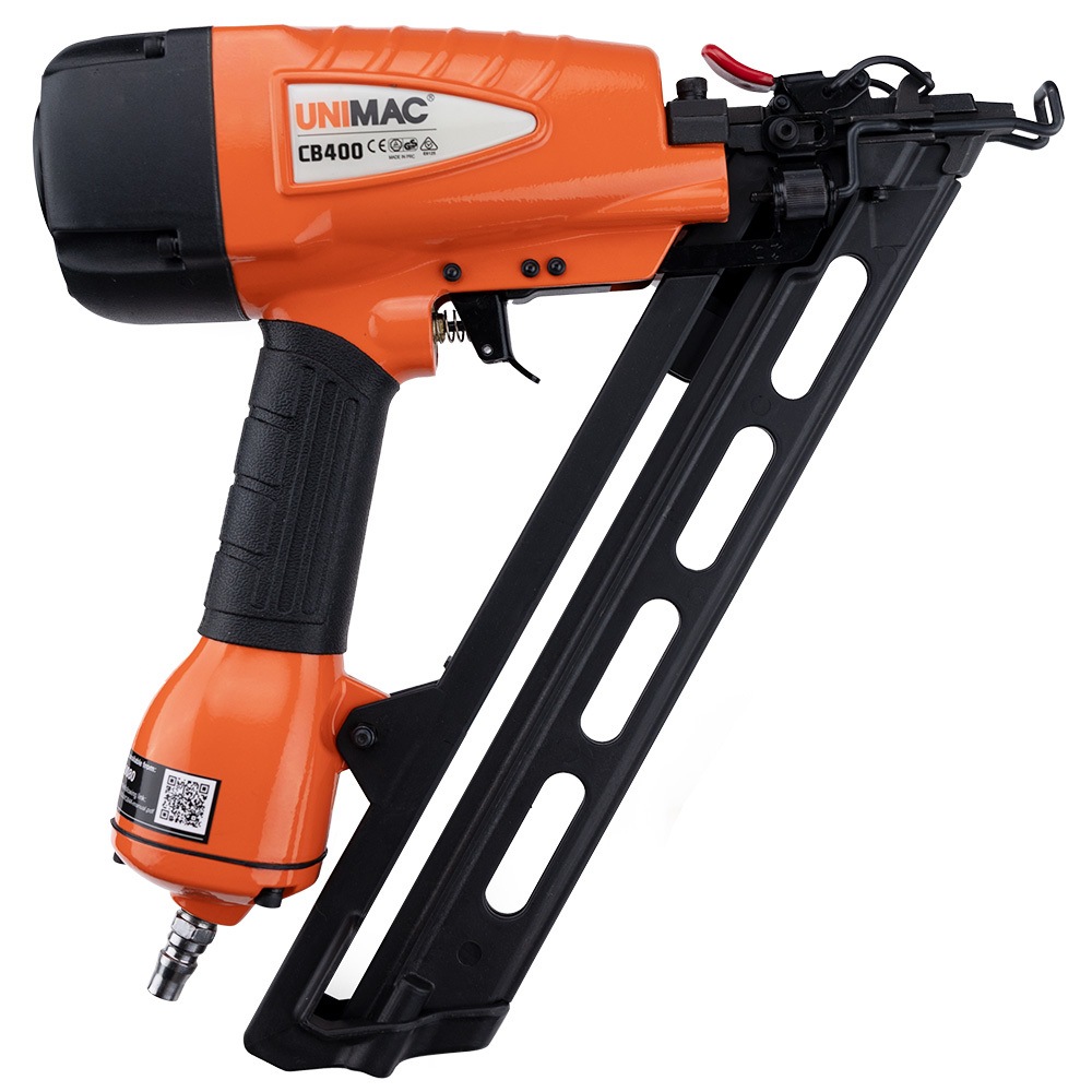 UNIMAC CB400 32 64mm 34 Deg 15ga Finishing Nail Gun Heavy Duty Air