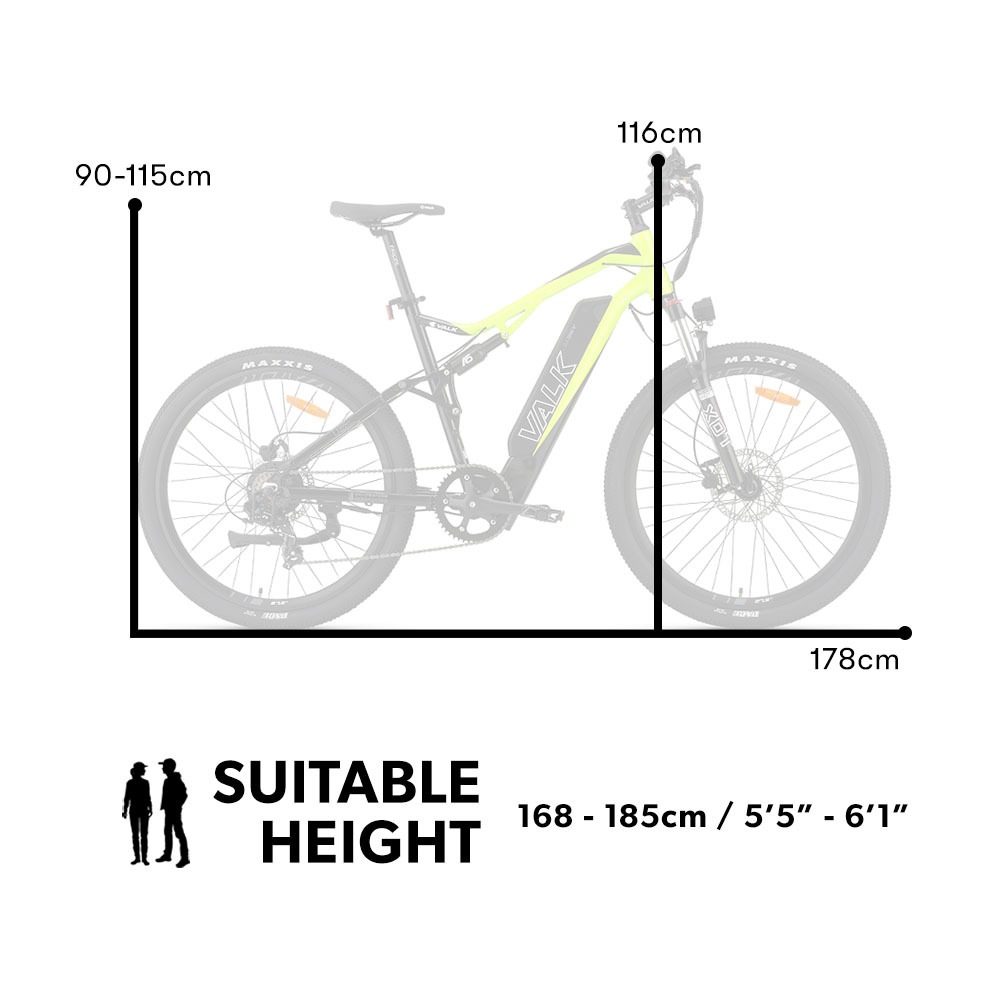 VALK Electric Dual Suspension Mountain eBike TEKTRO MAXXIS VELO eMTB