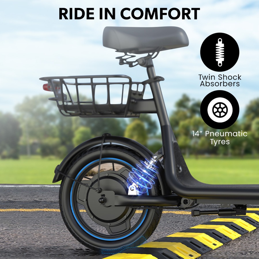 Valk Electric Scooter with Seat 30km Range, AU Compliant, Disc brakes, 14" Tyres, for Adults, Teens, Commuter