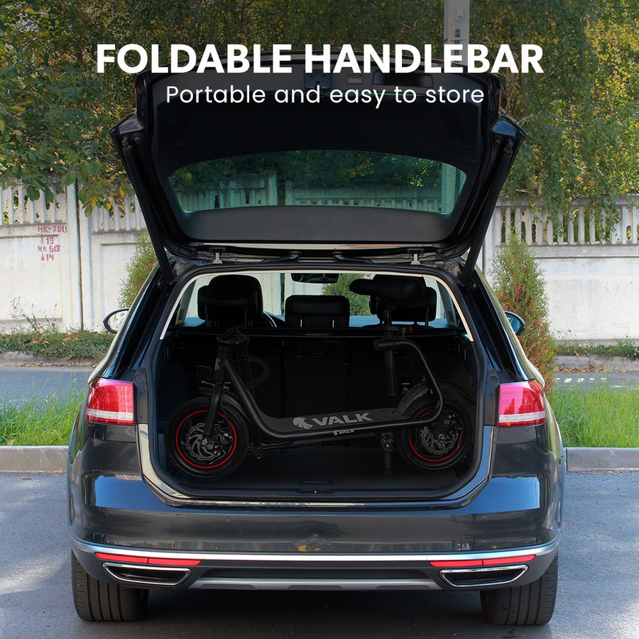 Valk Electric Scooter with Seat Disc brakes, 12" Tyres, AU Compliant, for Adults, Teens, Commuter, Black