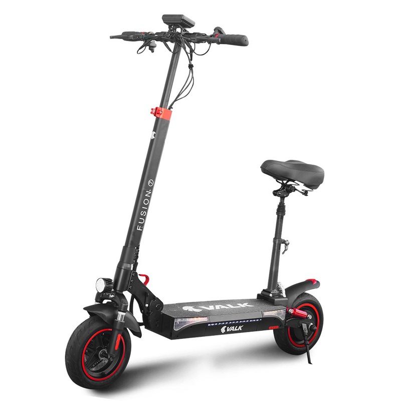 Buy VALK Fusion 7 Electric Scooter with Seat option 800W 48V 13Ah Lithium 50km Range Quad Shocks