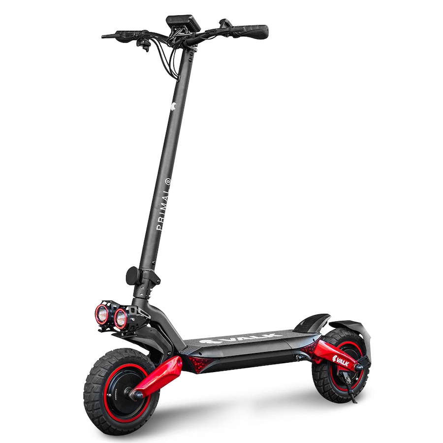 Valk Primal 9 Dual Motor Electric Scooter 1600W, AU Compliant, for Extreme Hill Climbing, Black/Red