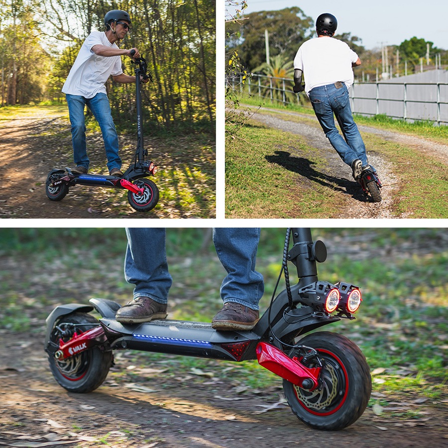 Valk Primal 9 Dual Motor Electric Scooter 1600W, AU Compliant, for Extreme Hill Climbing, Black/Red