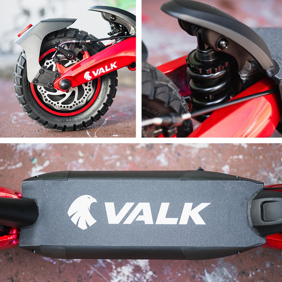 Valk Primal 9 Dual Motor Electric Scooter 1600W, AU Compliant, for Extreme Hill Climbing, Black/Red