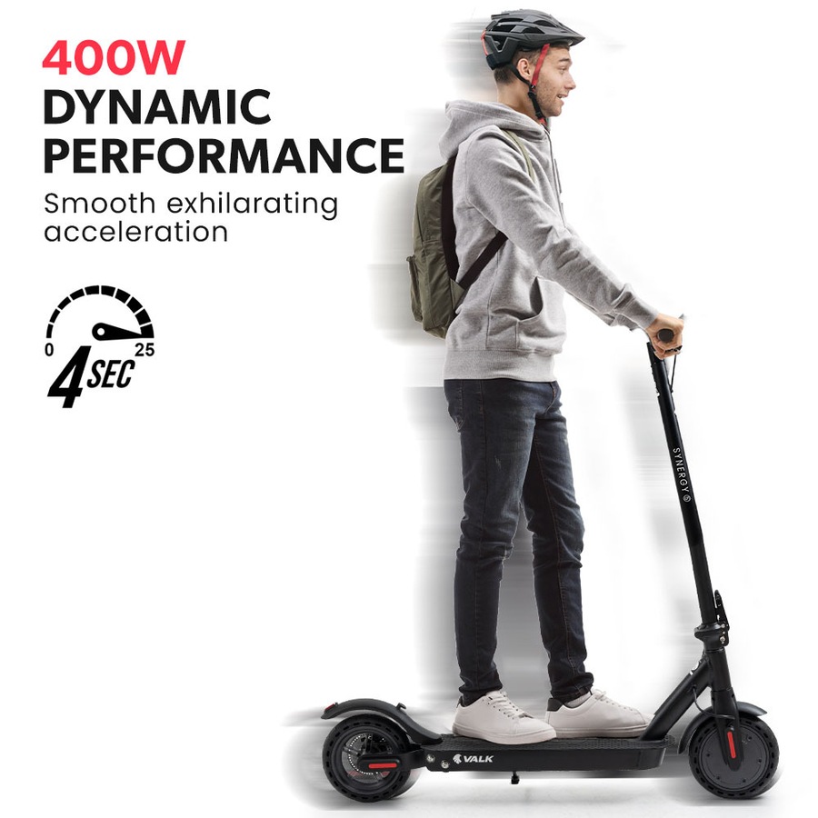 Valk Synergy 5 Electric Scooter 400W, AU Compliant, Motorised eScooter for Adults, Black