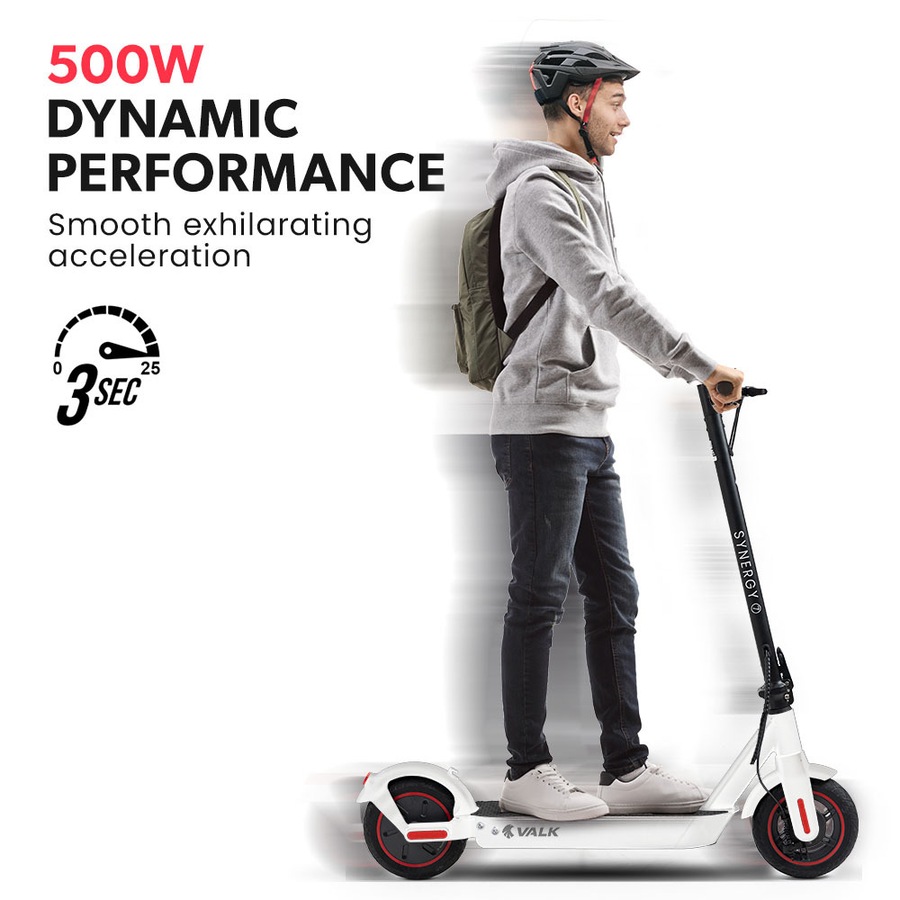 Valk Synergy 7 Electric Scooter 500W 15Ah, AU Compliant, Motorised eScooter for Adults, White