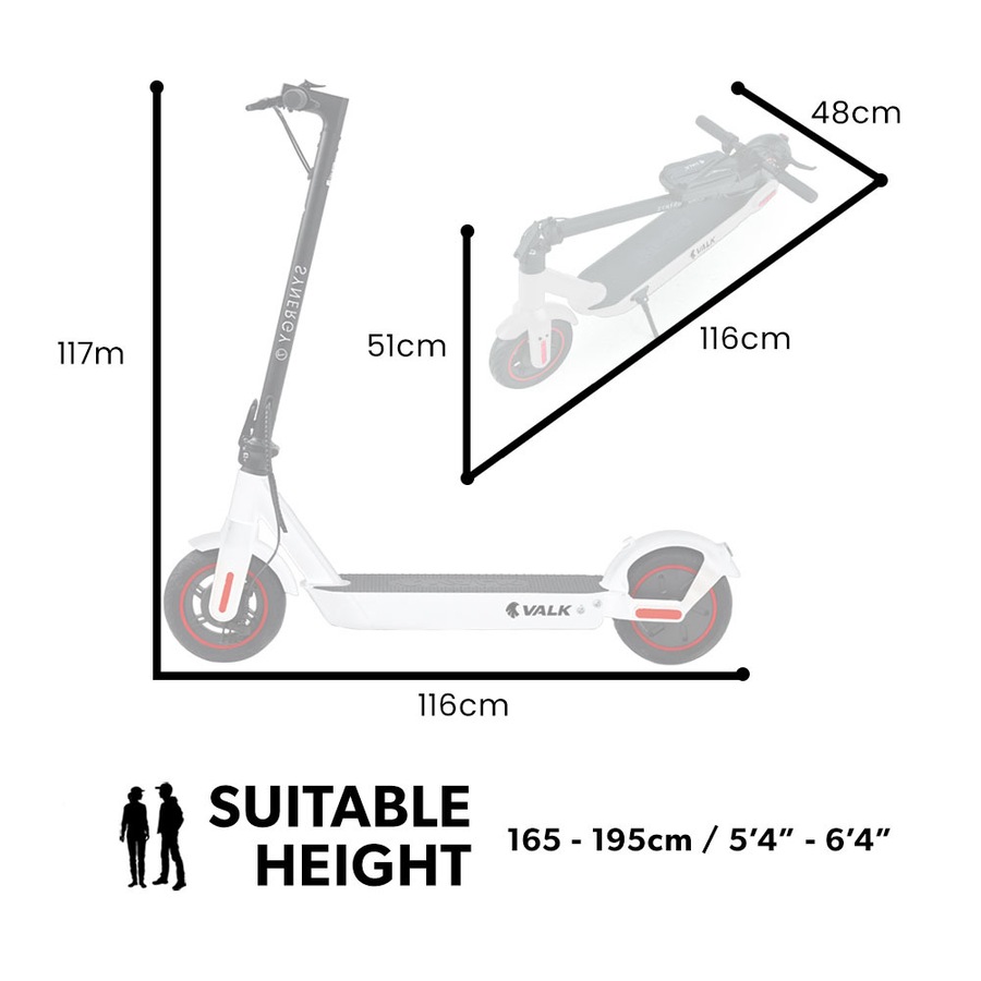 Valk Synergy 7 Electric Scooter 500W 15Ah, AU Compliant, Motorised eScooter for Adults, White