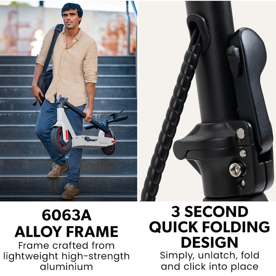 Valk Synergy 7 Electric Scooter 500W 15Ah, AU Compliant, Motorised eScooter for Adults, White