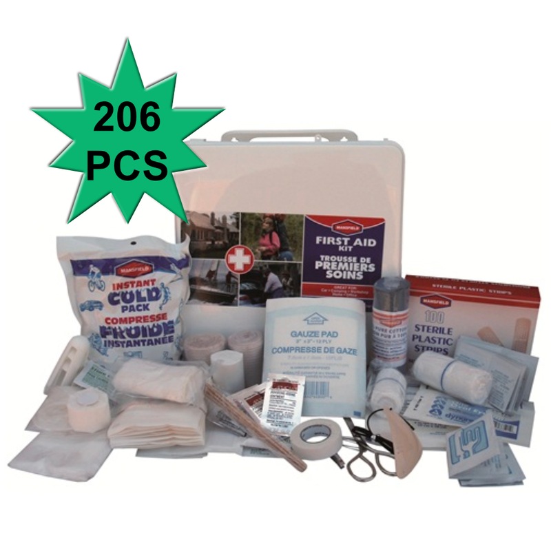 206pc Emergency FIRST AID KIT Water Tight Plastic Case Medical Travel