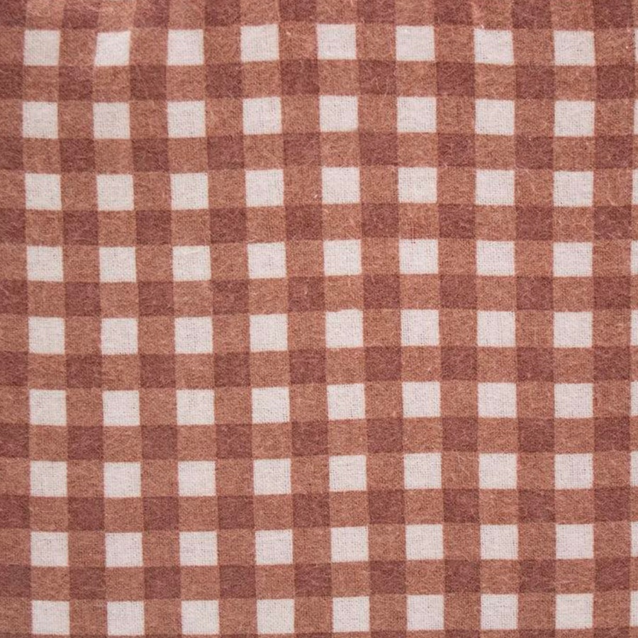 Bambury Gingham Clove Cotton Flannelette Sheet Set - Double Bed