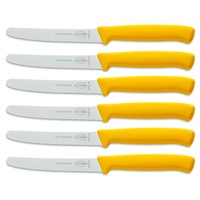 F DICK FDICK MICRO SERRATED UTILITY STEAK KNIVES KNIFE TOMATO YELLOW X 6