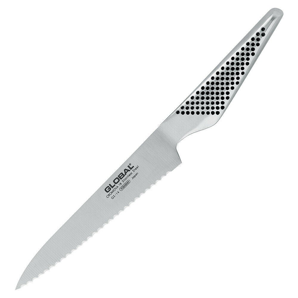 Global 15cm Utility Serrated Blade Knife GS-14L - Made in Japan