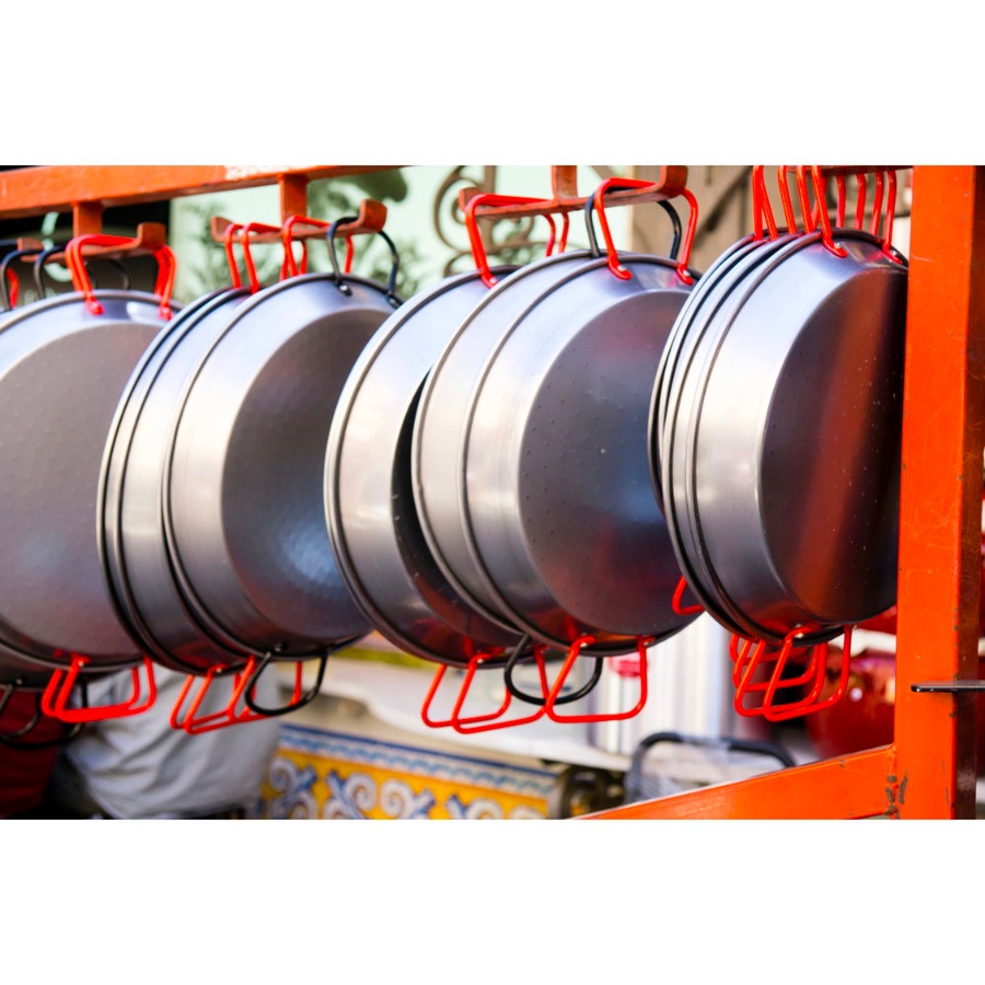 Garcima Carbon Steel Paella Pan with Red Handles 42cm