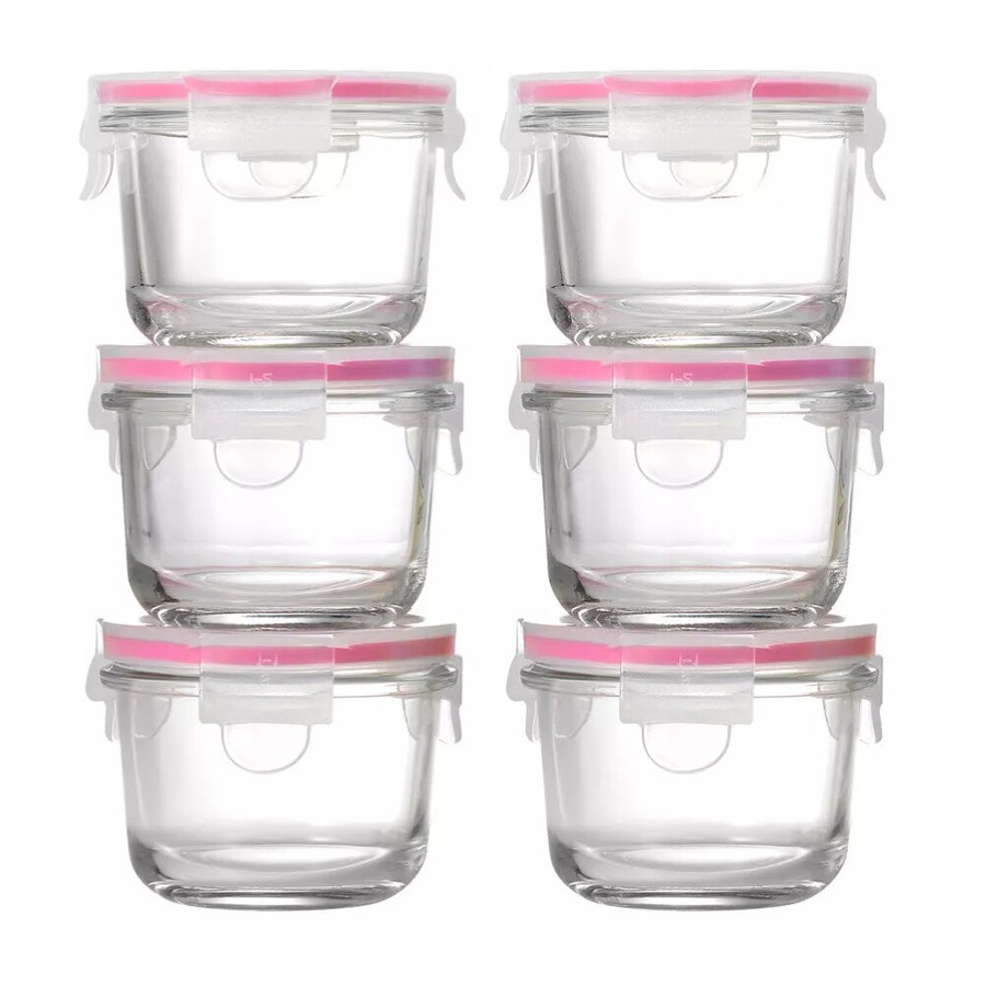 Glasslock Baby 6 Piece Round 165ml Food Container Set