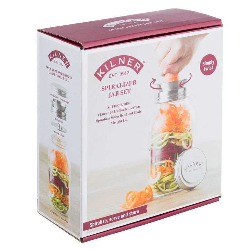 Buy Kilner Spiralizer Glass Jar Set 1 Litre Zoodle Ribbons Vegetable