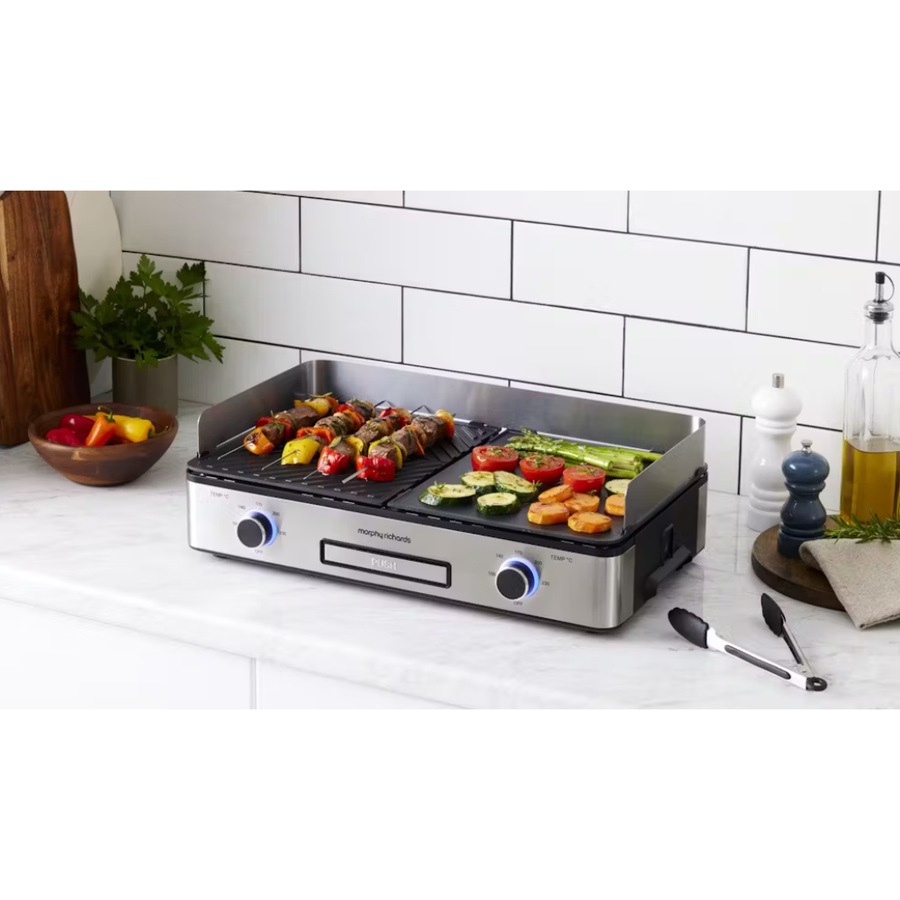 Morphy Richards Benchtop Electric BBQ Grill - Stainless Steel