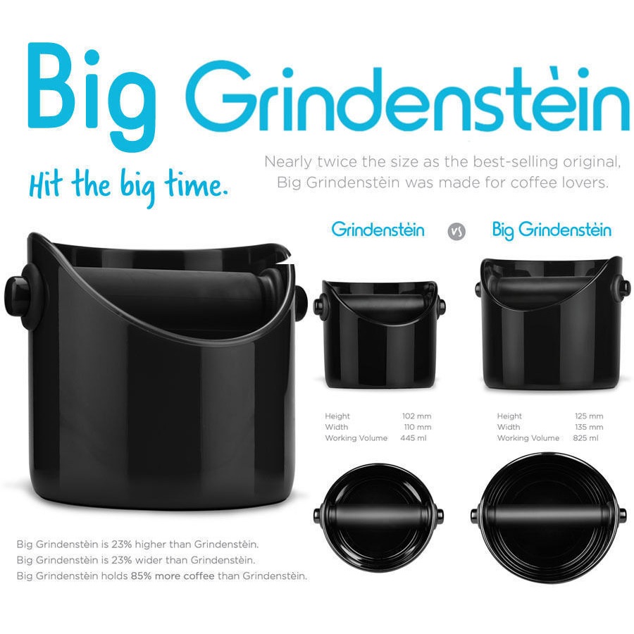 Dreamfarm Grindenstein 85% Big Larger Coffee Knock Box Grinds Tamper Waste Bin Black